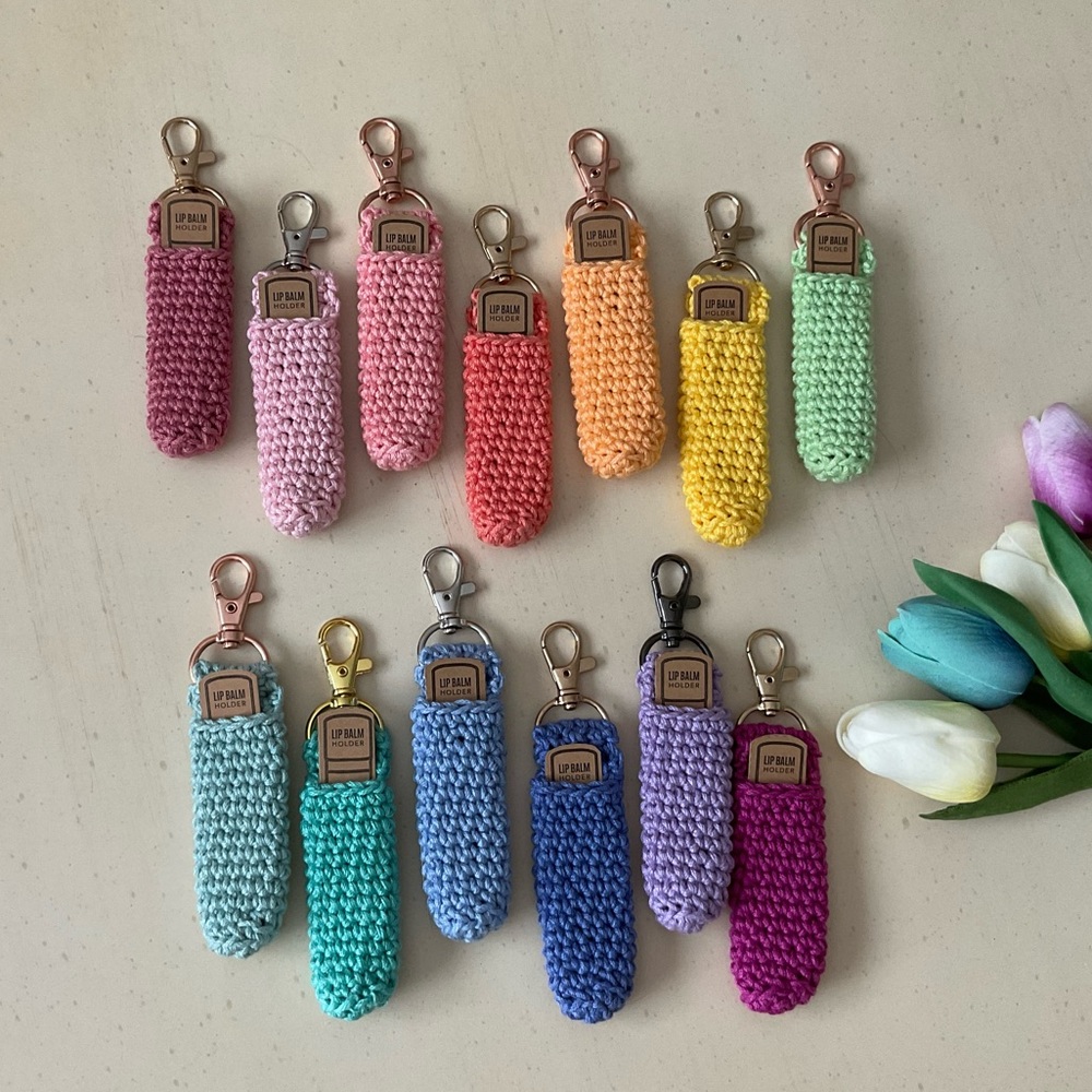 Crocheted Lip Balm Holders -You Choose - GIFT IDEA 💄